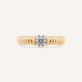 14K Gold Textured Lab Diamond Solitaire Ring | 0.30–0.50 CT