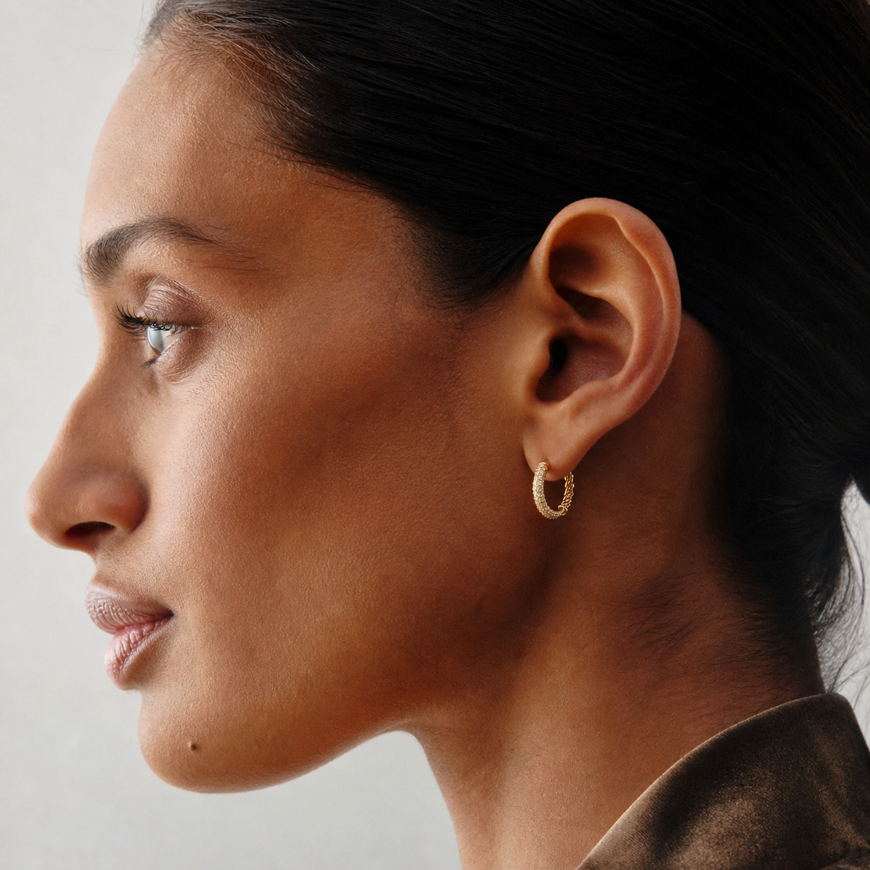 Twisted Diamond Hoop Earrings | 14K & 18K Gold