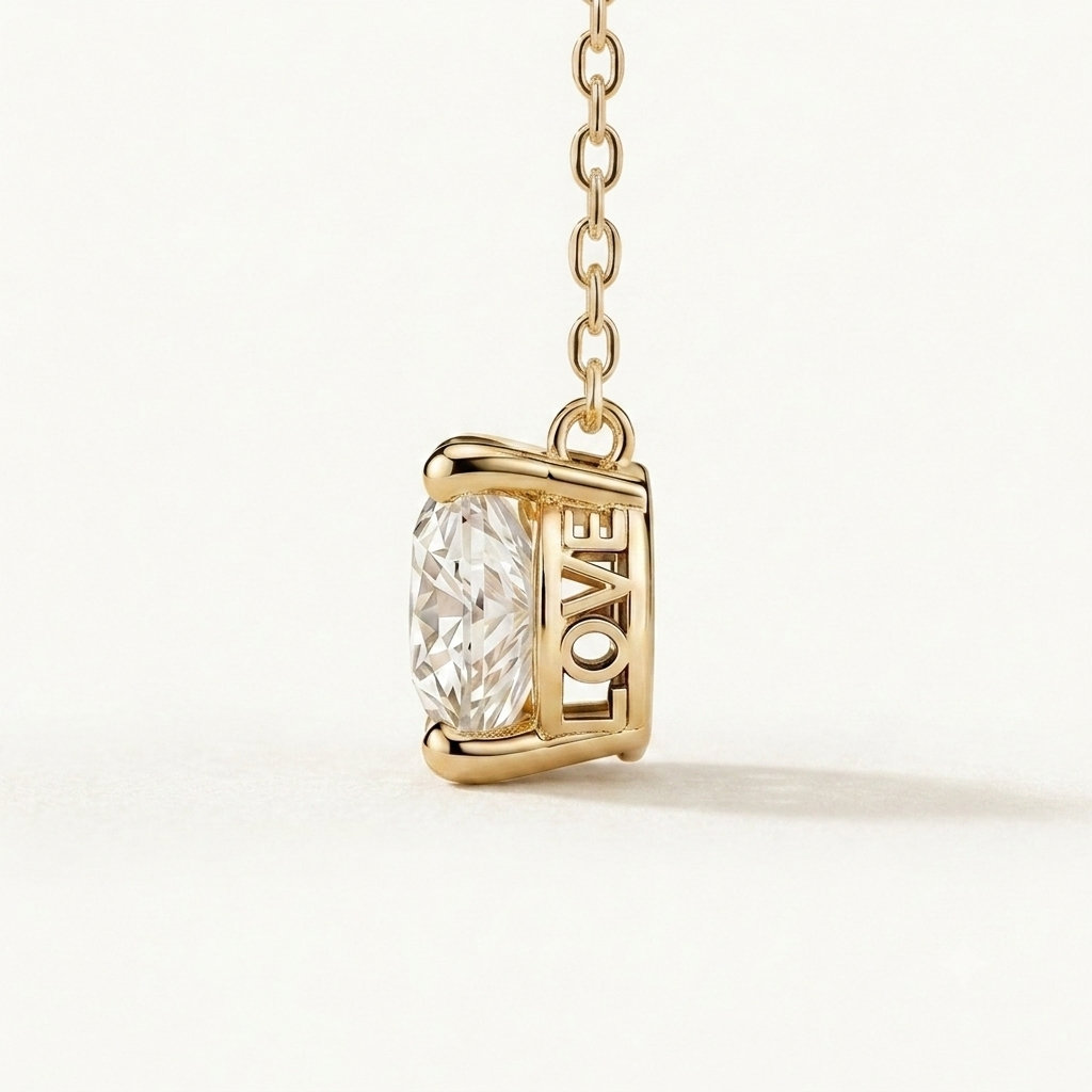 Hidden Message Solitaire Necklace – LOVE / YOU